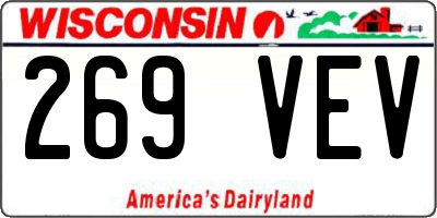 WI license plate 269VEV