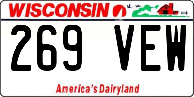 WI license plate 269VEW