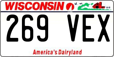 WI license plate 269VEX