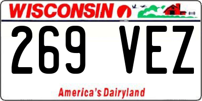 WI license plate 269VEZ