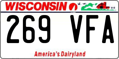 WI license plate 269VFA