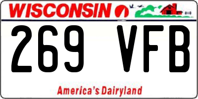 WI license plate 269VFB