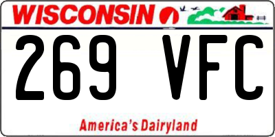 WI license plate 269VFC