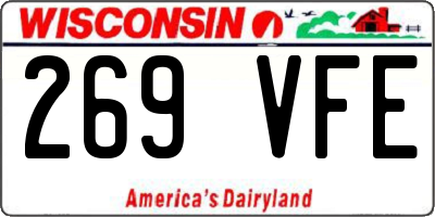 WI license plate 269VFE