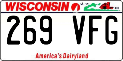 WI license plate 269VFG