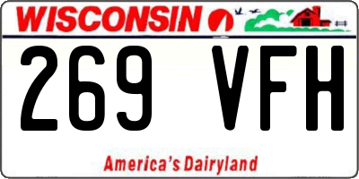 WI license plate 269VFH