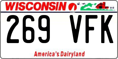 WI license plate 269VFK