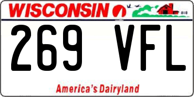 WI license plate 269VFL