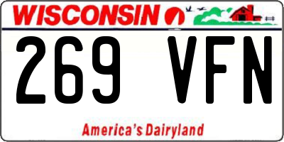 WI license plate 269VFN