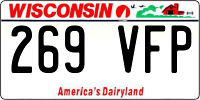 WI license plate 269VFP