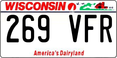 WI license plate 269VFR