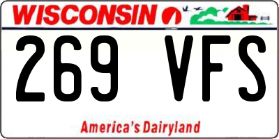 WI license plate 269VFS