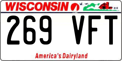 WI license plate 269VFT