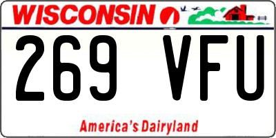 WI license plate 269VFU