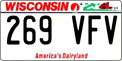 WI license plate 269VFV