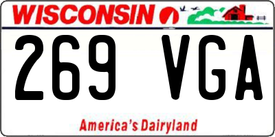 WI license plate 269VGA
