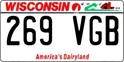 WI license plate 269VGB