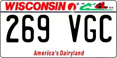 WI license plate 269VGC