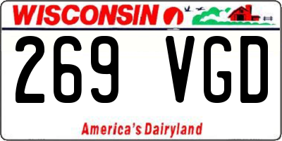 WI license plate 269VGD