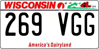 WI license plate 269VGG