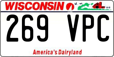 WI license plate 269VPC