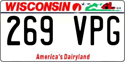 WI license plate 269VPG