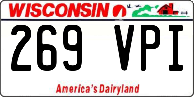 WI license plate 269VPI