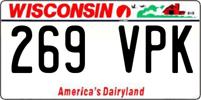 WI license plate 269VPK