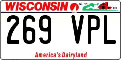 WI license plate 269VPL