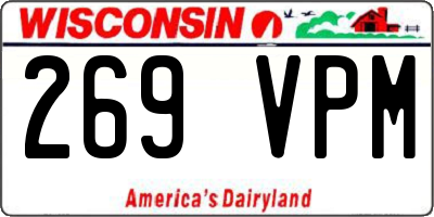 WI license plate 269VPM