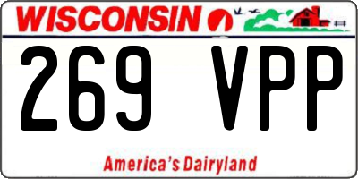 WI license plate 269VPP