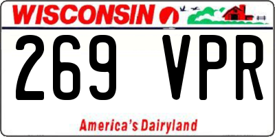 WI license plate 269VPR