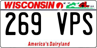 WI license plate 269VPS