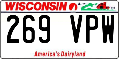 WI license plate 269VPW