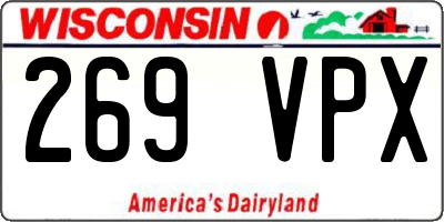 WI license plate 269VPX