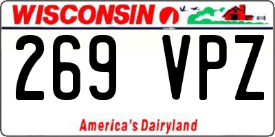 WI license plate 269VPZ