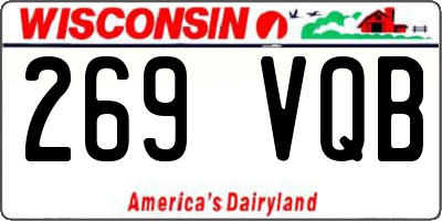 WI license plate 269VQB