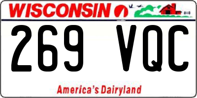 WI license plate 269VQC