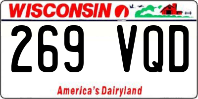 WI license plate 269VQD