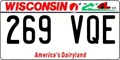 WI license plate 269VQE