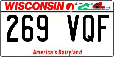 WI license plate 269VQF