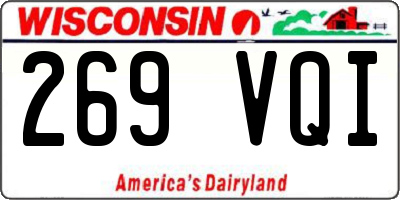 WI license plate 269VQI