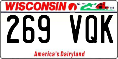 WI license plate 269VQK