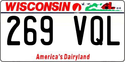 WI license plate 269VQL