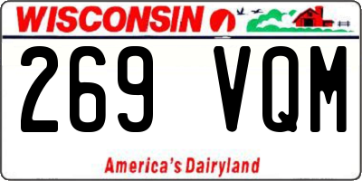 WI license plate 269VQM