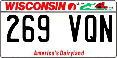 WI license plate 269VQN