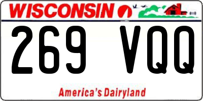 WI license plate 269VQQ