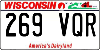 WI license plate 269VQR