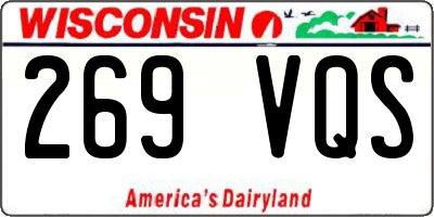 WI license plate 269VQS