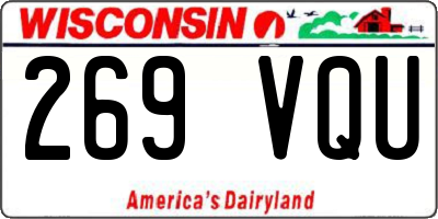 WI license plate 269VQU